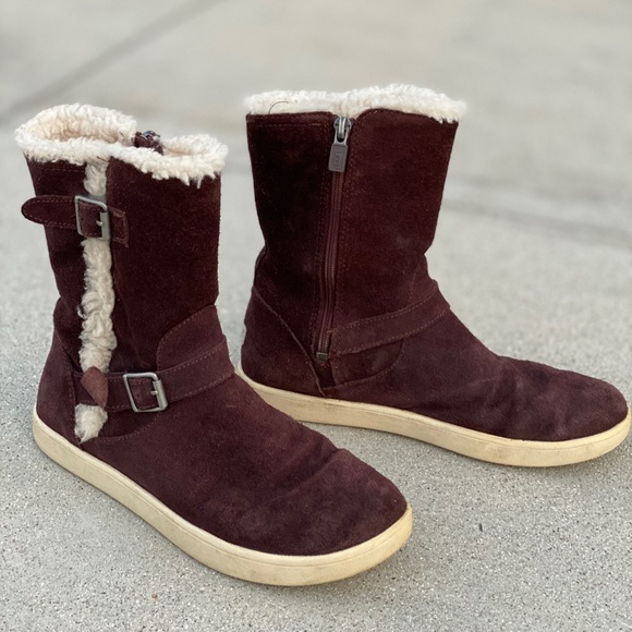 UGG Australia Barley boots womens kids suede brown shearling wool ankle bootie - Picture 5 of 8